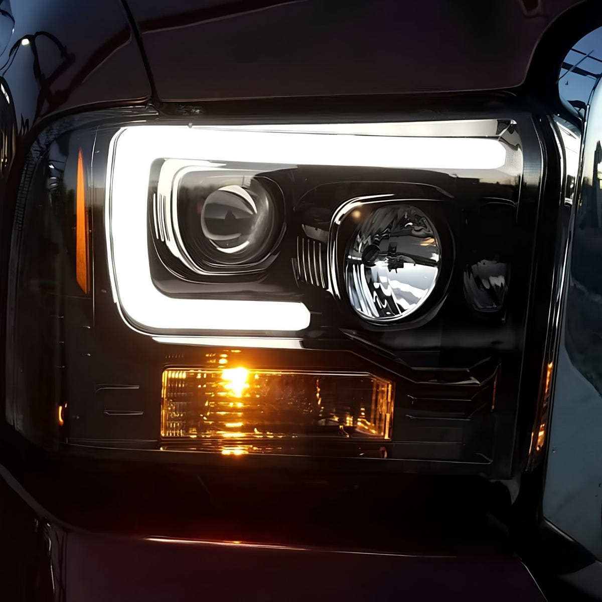 RECON Clear/Smoked Projector Headlights Ford Superduty 2005-2007 264193CLC 264193BKC