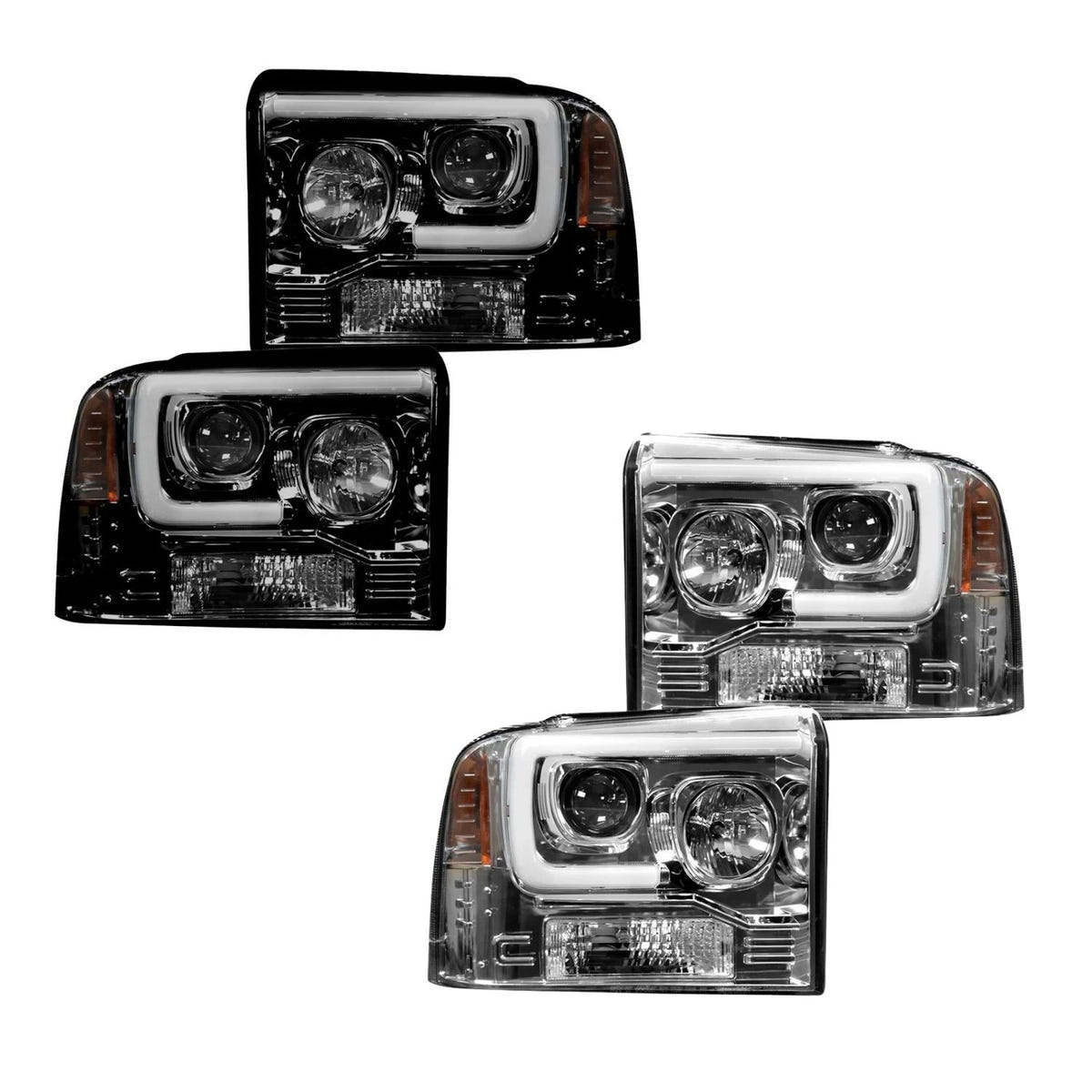 RECON Clear/Smoked Projector Headlights Ford Superduty 2005-2007 264193CLC 264193BKC