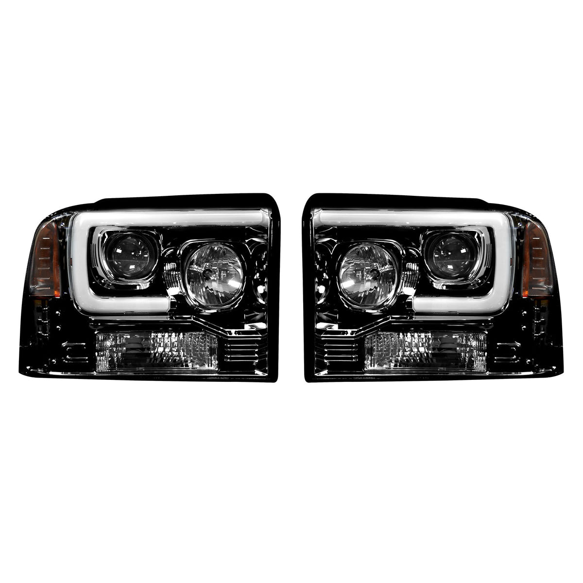 RECON Smoked Projector Headlights Ford Superduty 2005-07 264193BKC