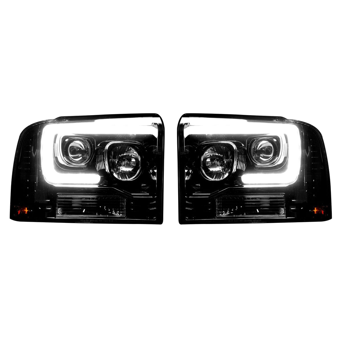 RECON Smoked Projector Headlights Ford Superduty 2005-07 264193BKC
