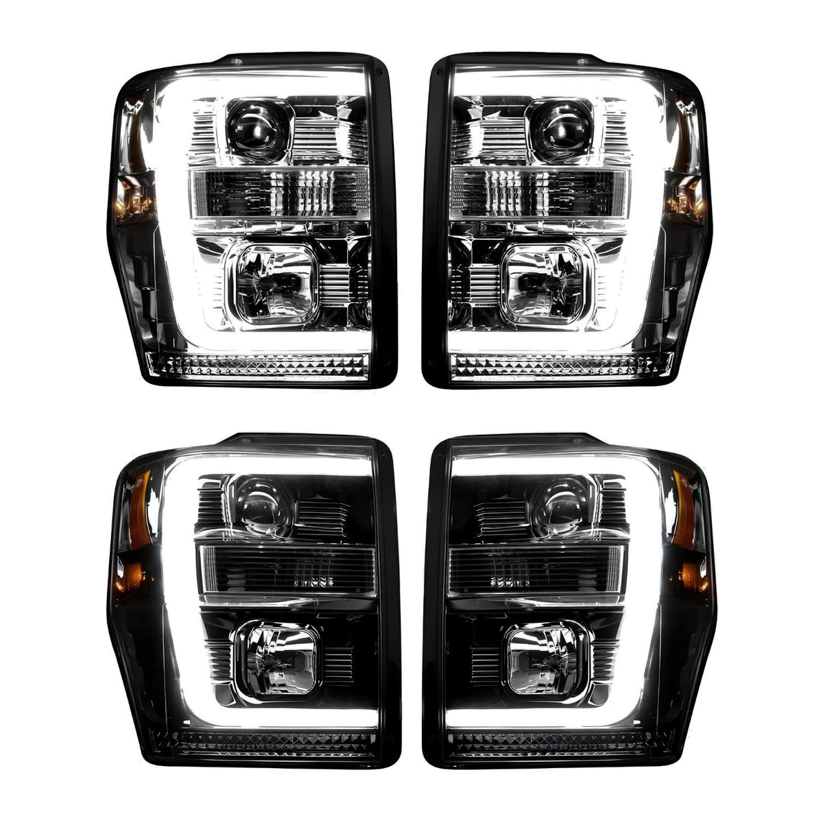 RECON Projector Headlights with OLED Halos for 2008-2010 Ford SuperDuty
