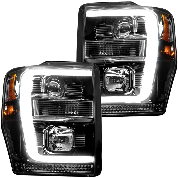 RECON Projector Headlights with OLED Halos for 08-10 Ford SuperDuty