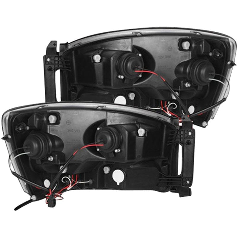 RECON Smoked Projector Headlights with CCFL Halos for 06-09 Dodge Ram 264199BK