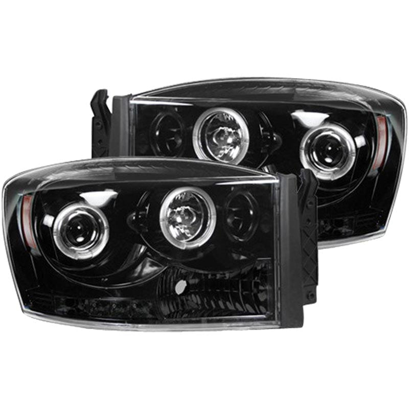 RECON Smoked Projector Headlights with CCFL Halos for 06-09 Dodge Ram 264199BK