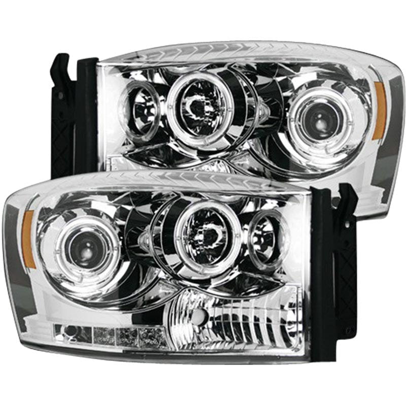 RECON Clear Projector Headlights with CCFL Halos for 06-09 Dodge Ram