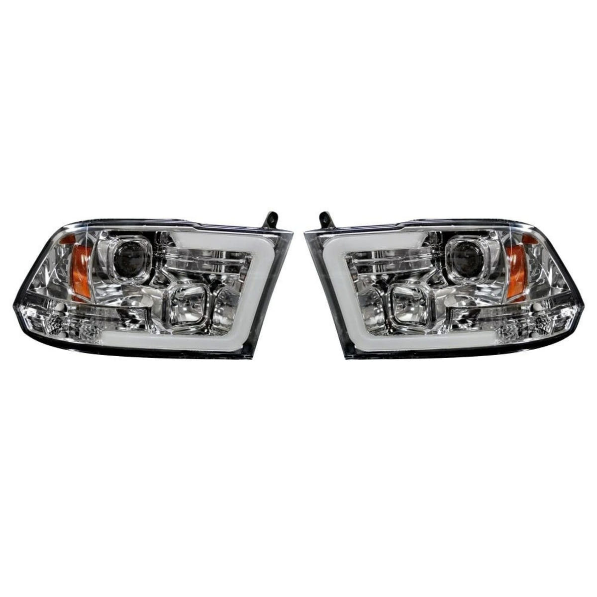 RECON projector headlights with OLED halos for 2010-2018 Ram 2500 and 3500