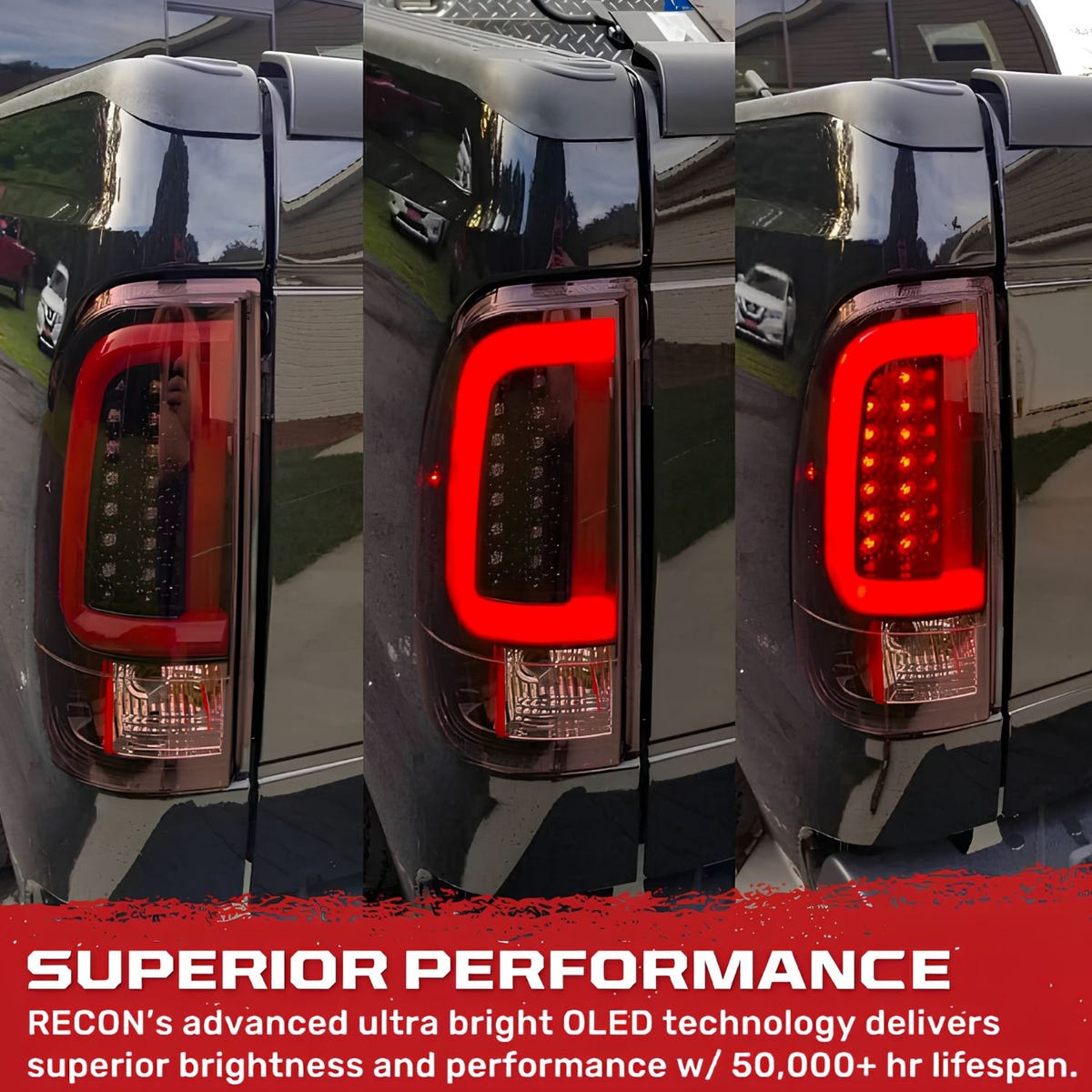 RECON OLED Tail Light Pair for 99-07 Ford Super Duty