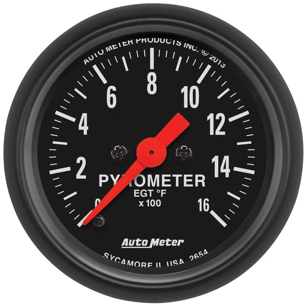 Auto Meter 2-1 and 16" Z-Series Pyrometer EGT Gauge 0-1600 °F