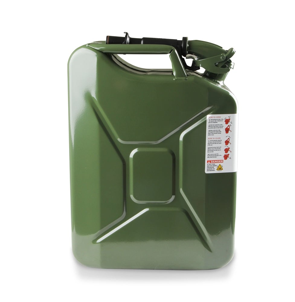 Anvil Off-Road 5.3 Gallon and 20 Liter Steel Jerry Can With Spout &amp; Locking Cap