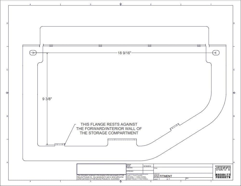Tuffy Security Rear Underseat Locking Lid for 09-18 Ram 1500 for 10-23 Ram 2500 and 3500