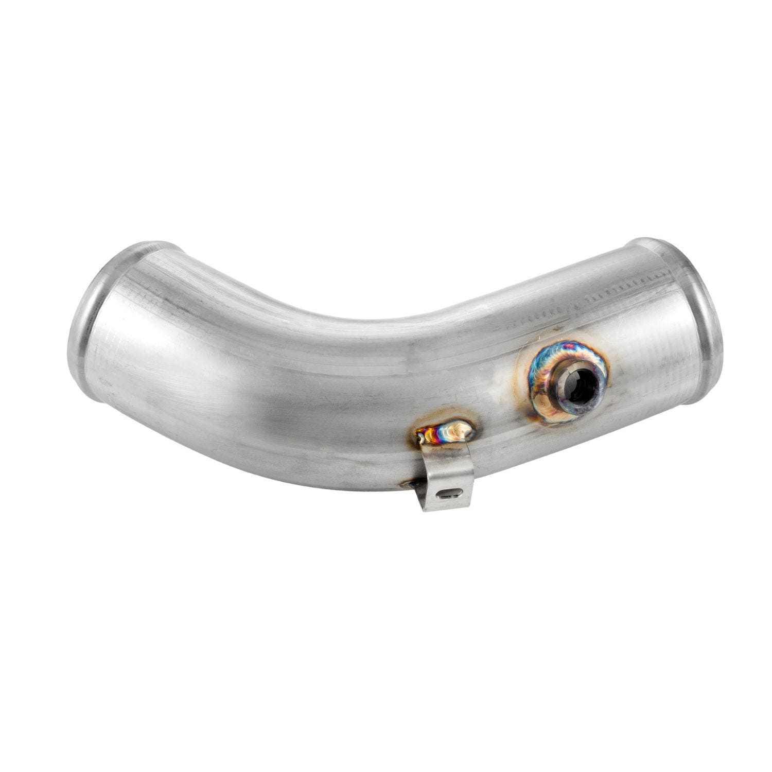 3-inch cold-side intercooler pipe upgrade for Ford 6.7 Power Stroke with silicone couplers and billet adapter