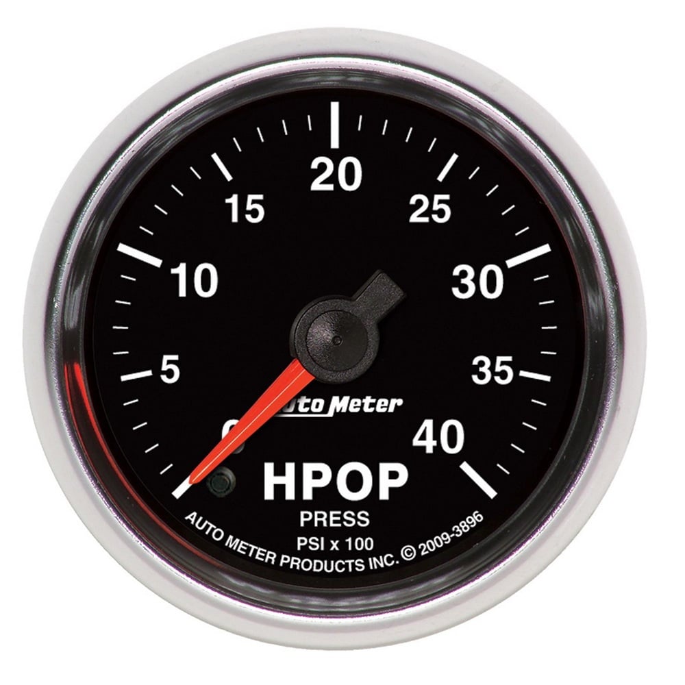 Auto Meter 2-1 and 16" Traditional Chrome HPOP Pressure Gauge for 94-07 Ford 7.3L and 6.0L Powerstroke
