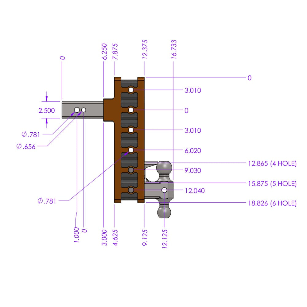Gen-Y Hitch Mega-Duty 32K Drop Hitch 2.5" Shank With Dual-Ball - 6" and 9" and 12" Offset Drop