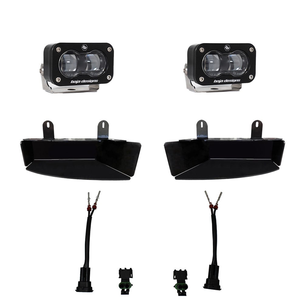 S2 SAE Fog Pocket Light Kit color Clear Amber made for 19-22 RAM 2500 and 3500