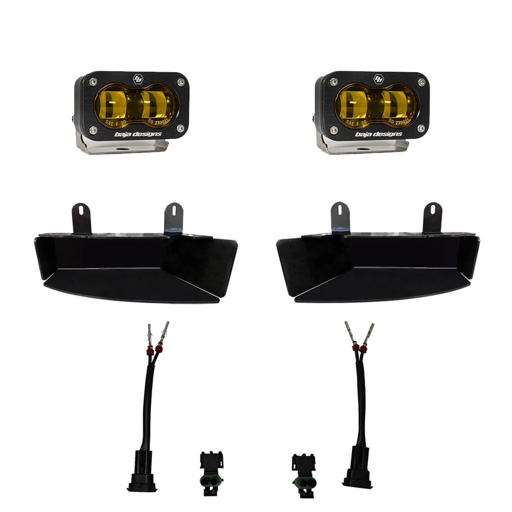 S2 SAE Fog Pocket Light Kit color Clear Amber made for 19-22 RAM 2500 and 3502