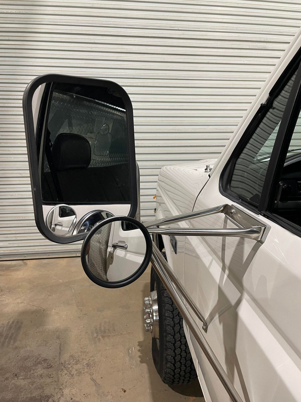 Complete Performance Spot Mirror Bracket - Factory 4 post mirror for 80-97 Ford F-250 and F-350 SuperDuty