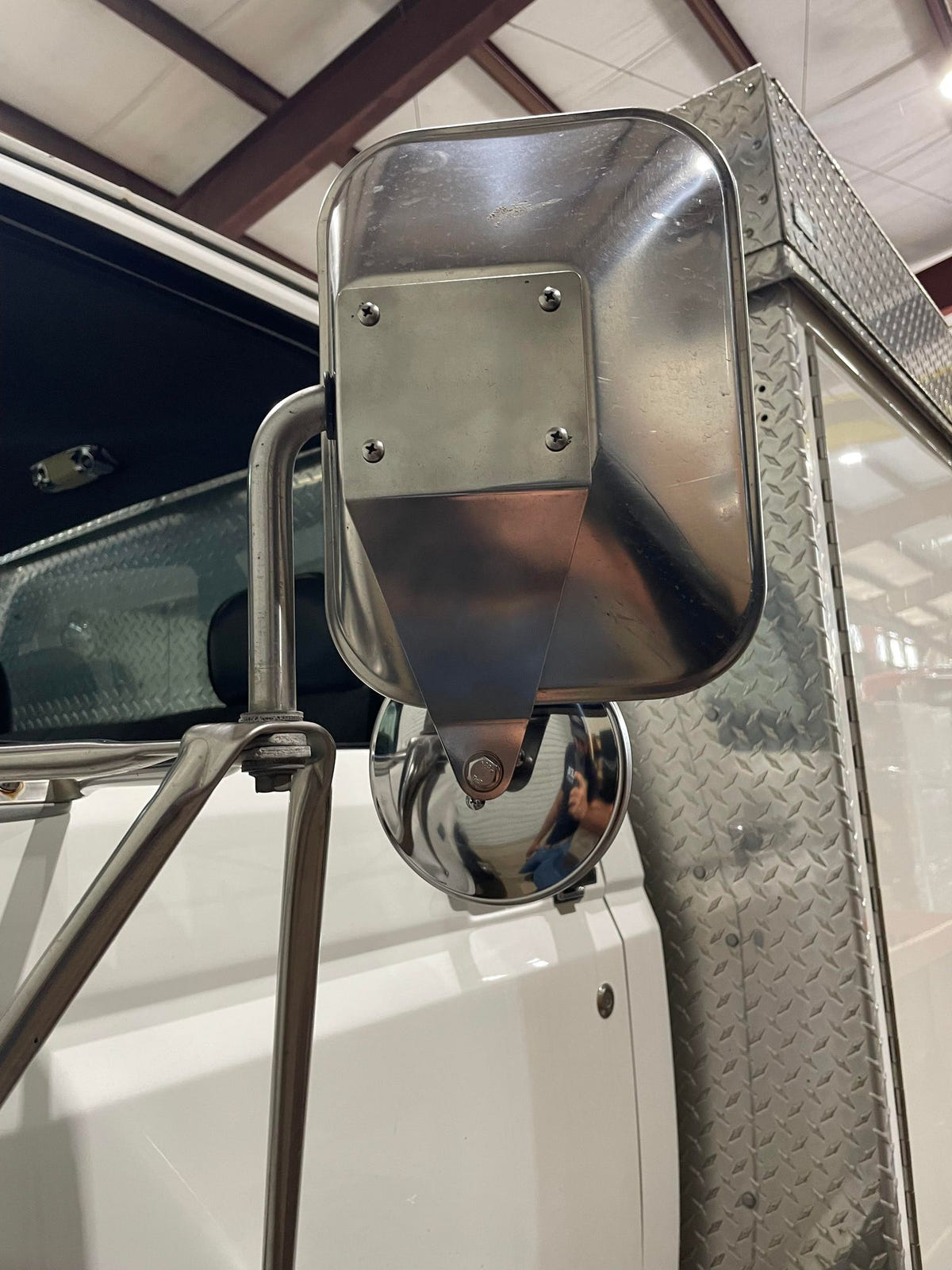 Complete Performance Spot Mirror Bracket - Factory 4 post mirror for 80-97 Ford F-250 and F-350 SuperDuty