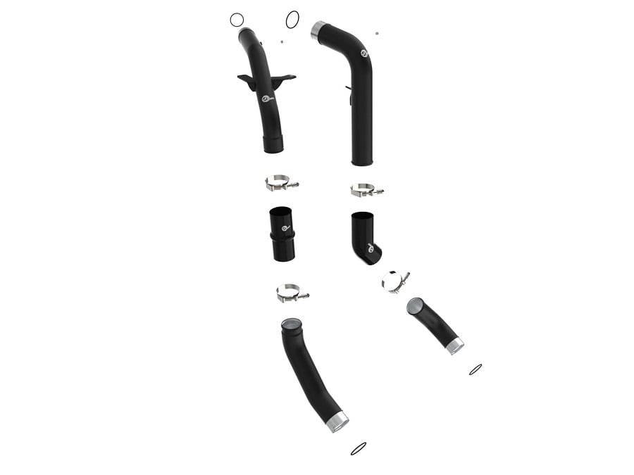 AFE BladeRunner Black Aluminum Charge Pipes for 20-23 Ram 1500 3.0L EcoDiesel