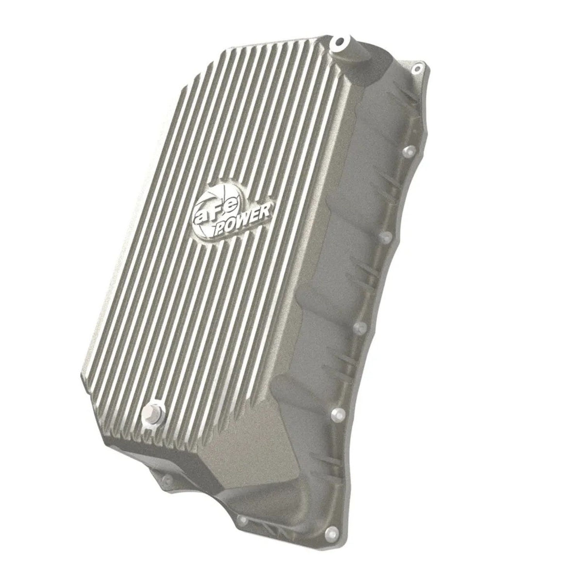 aFe POWER Pro Series black transmission pan machined fins 20–25 GM 6.6L L5P Duramax