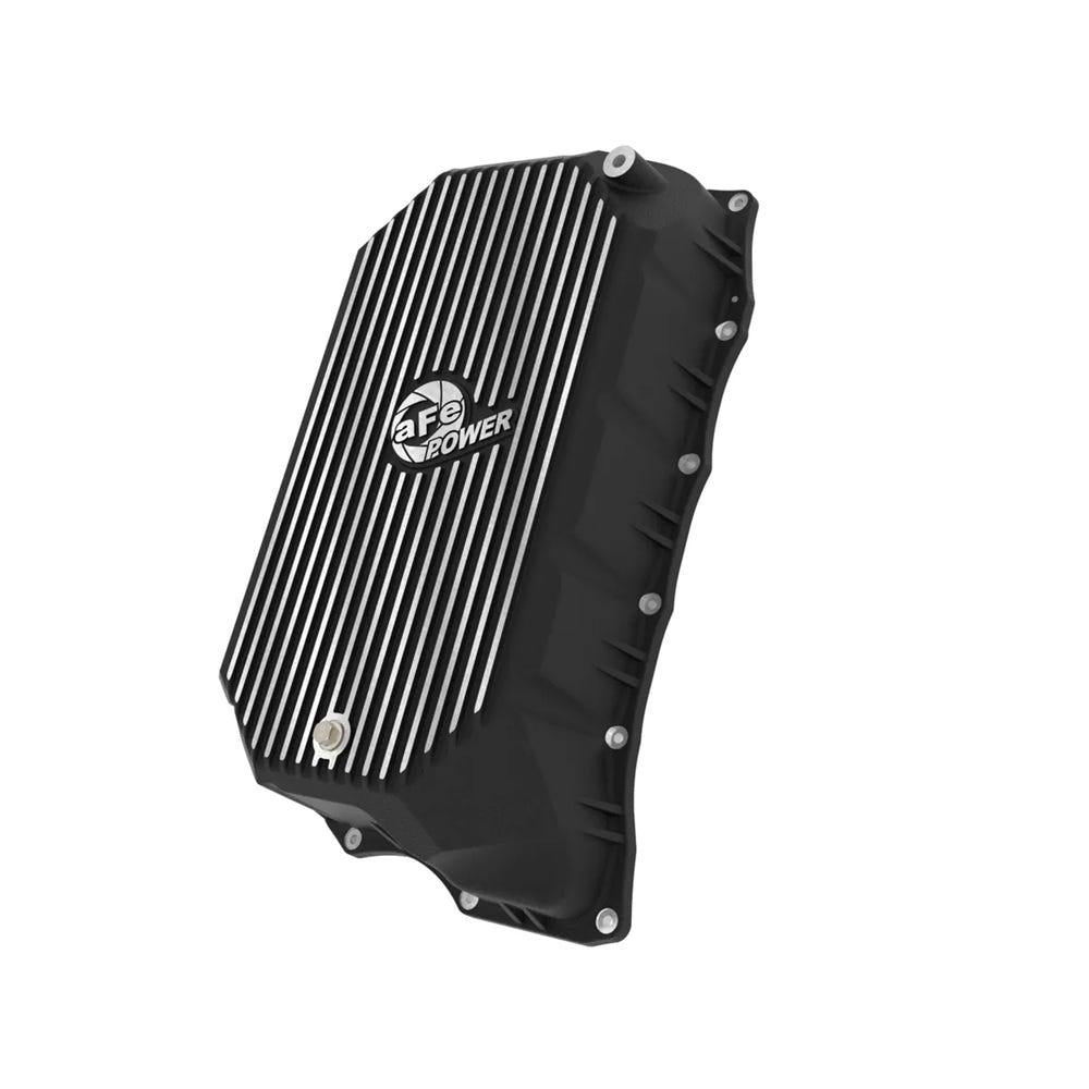 AFE Power Pro Series Transmission Pan Black With Machined Fins for 20-25 GM 6.6L Duramax L5P