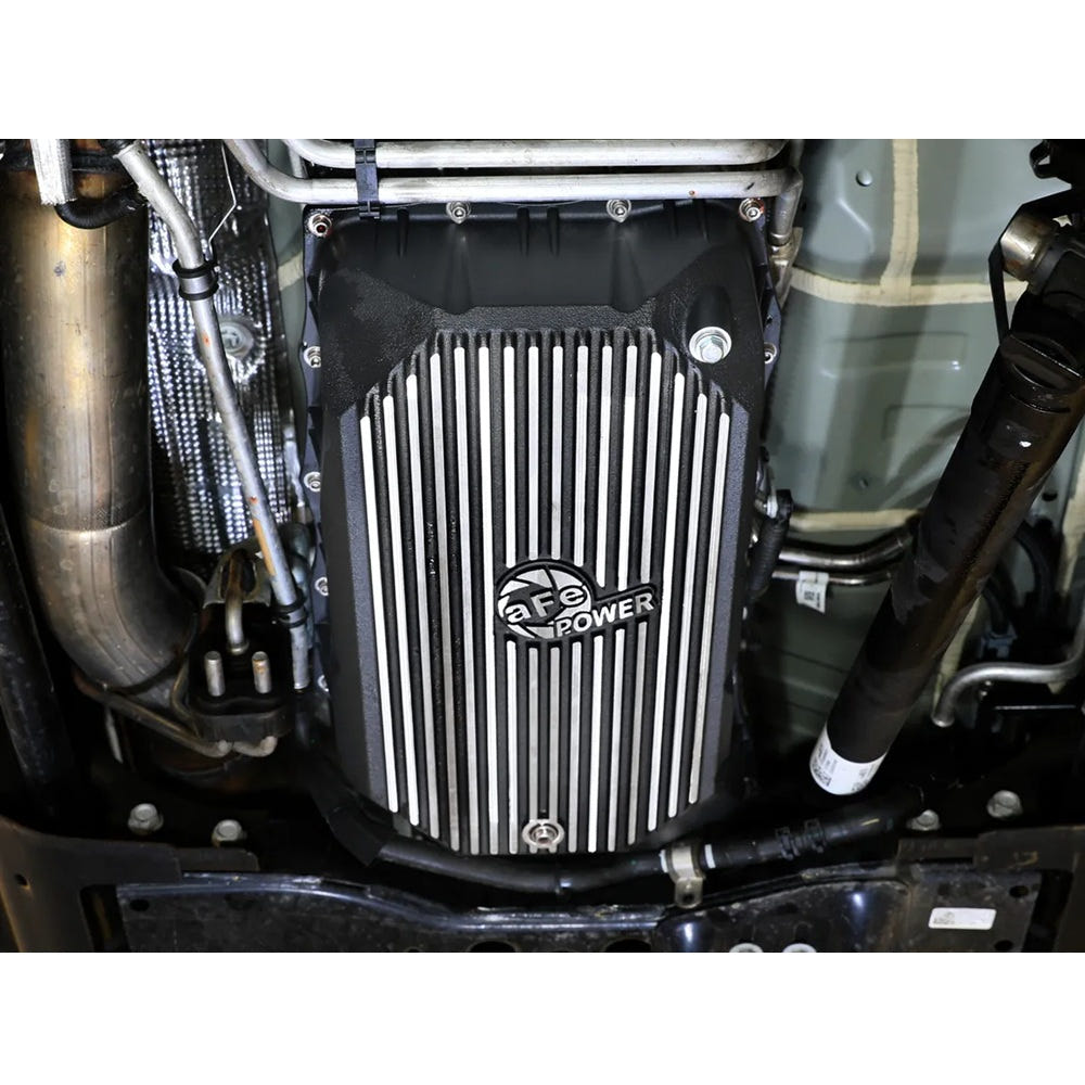 AFE Power Pro Series Transmission Pan Black With Machined Fins for 20-25 GM 6.6L Duramax L5P