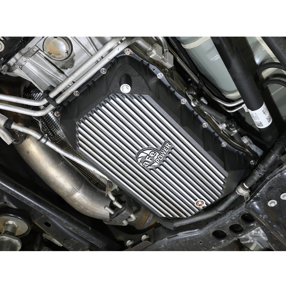 AFE Power Pro Series Transmission Pan Black With Machined Fins for 20-25 GM 6.6L Duramax L5P