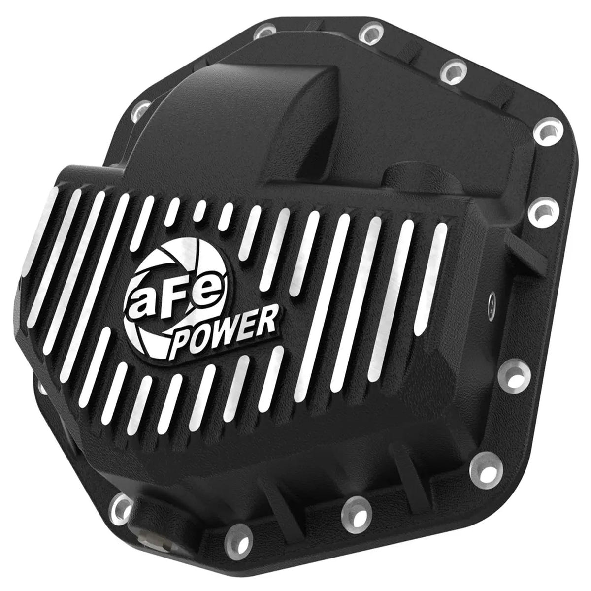 AFE Front Differential Cover Black With Machined Fins 23-26 Ford F-250/F-350