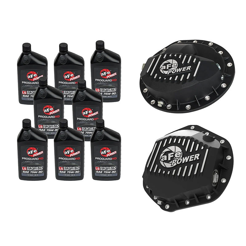 AFE Front And Rear Differential Covers With Oil for 03-13 Ram 2500 for 03-12 Ram 3500