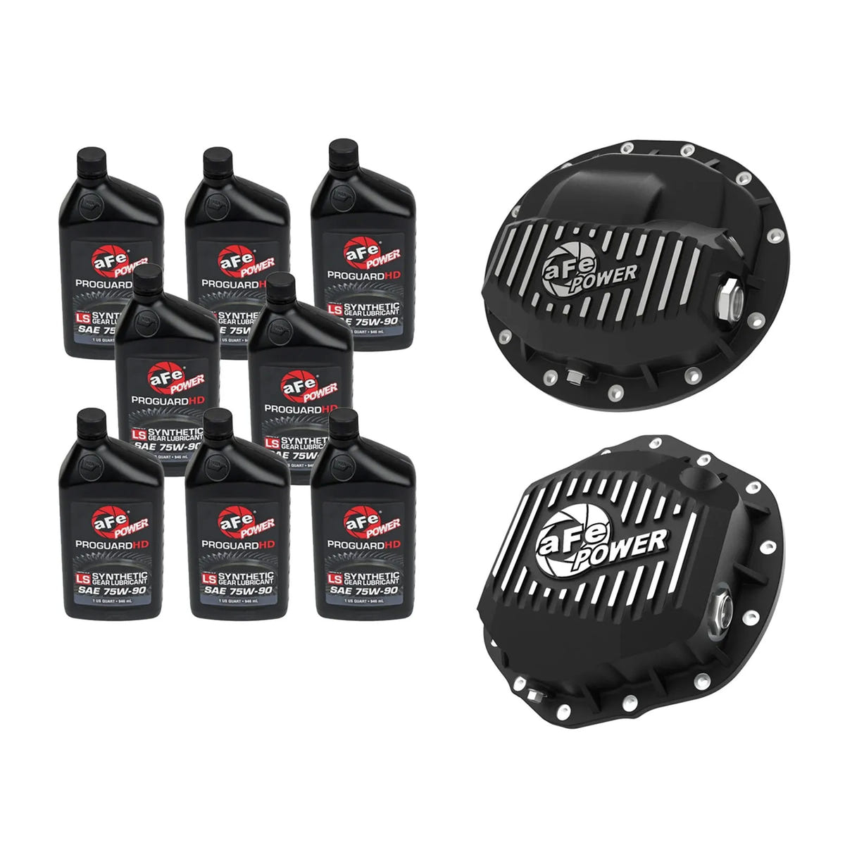 AFE Front And Rear Differential Covers With Oil for 19-25 Ram 2500 and 3500
