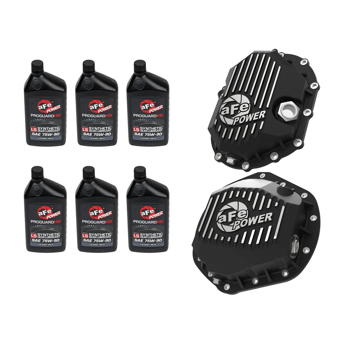 AFE Front And Rear Differential Cover With Oil for 11-19 GM 2500HD and 3500HD 4WD