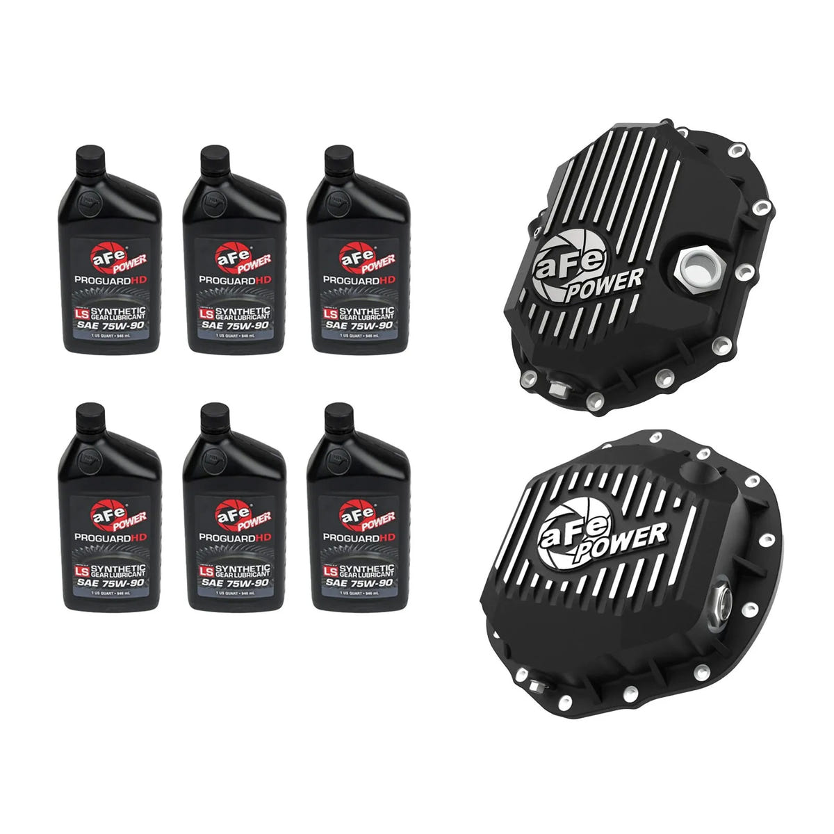 AFE Front And Rear Differential Cover With Oil for 20-25 GM 2500HD and 3500HD 4WD