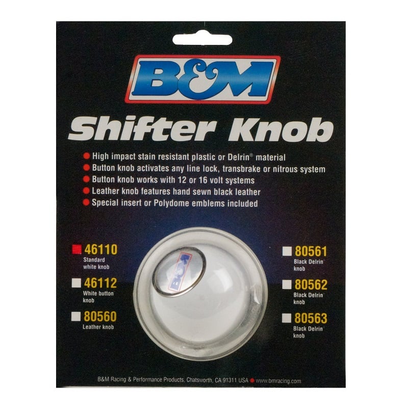 B&amp;M Universal White Shifter Knob
