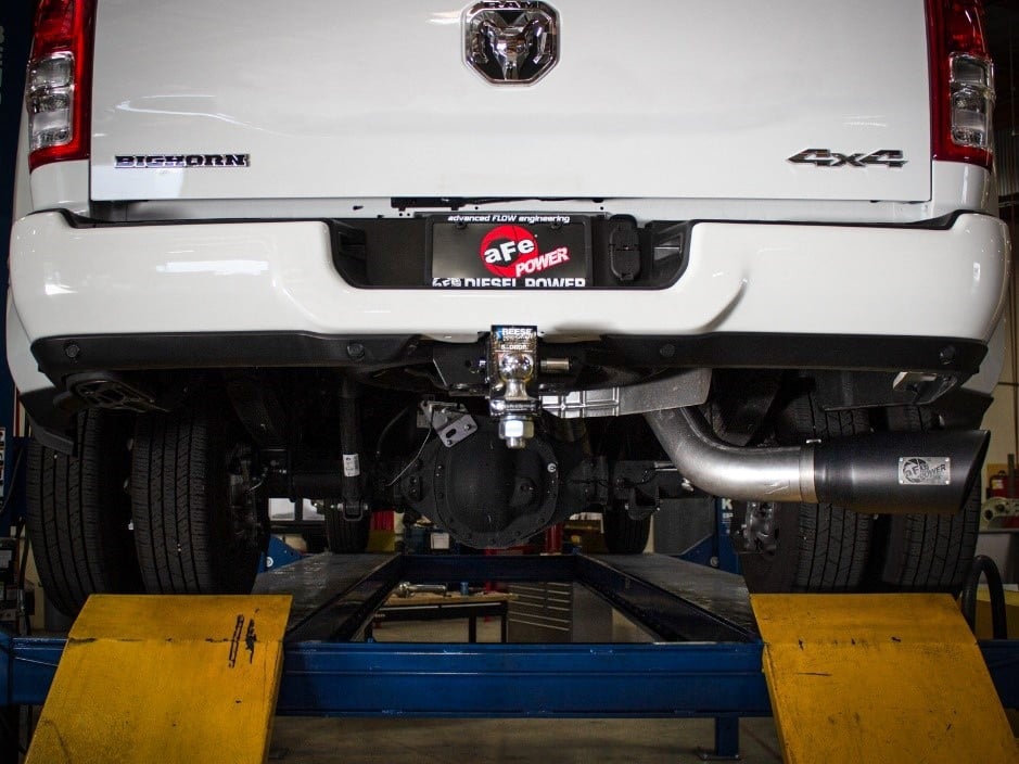 AFE LargeBore-HD 5" Stainless DPF Back Exhaust for 19-25 Ram 6.7L Cummins MC and CC Short Bed