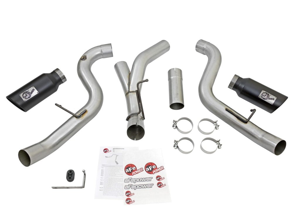 AFE ATLAS 4" Aluminized DPF-Back Exhaust System 2016 GM 6.6L Duramax LML