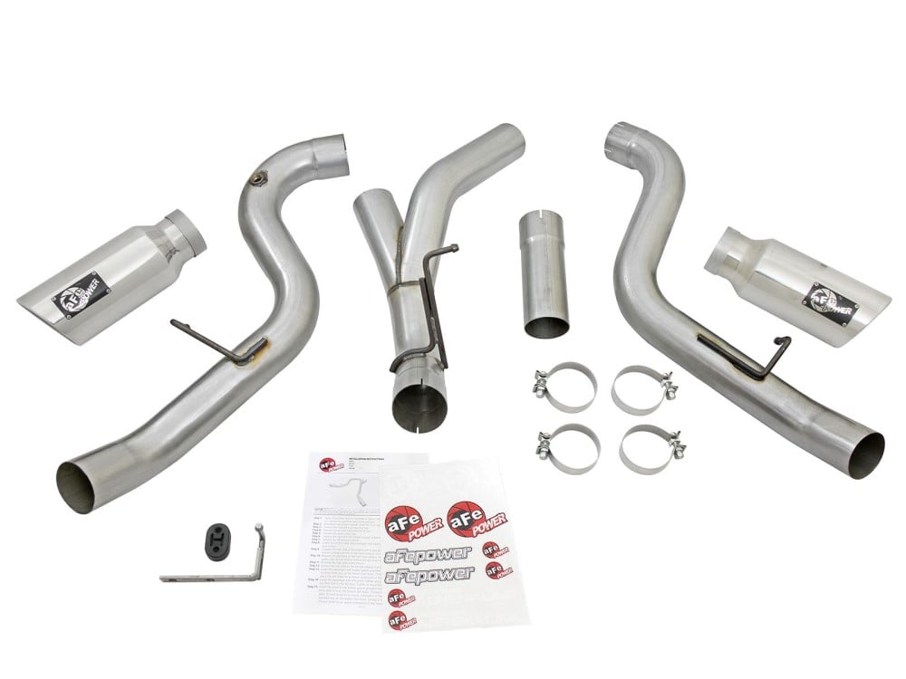 AFE ATLAS 4" Aluminized DPF-Back Exhaust System 2016 GM 6.6L Duramax LML