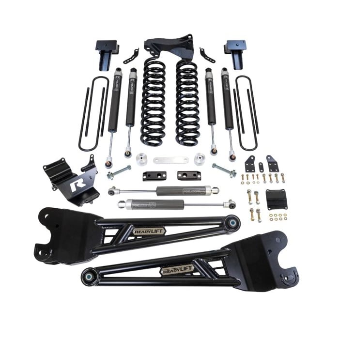 ReadyLIFT 4" Coil Spring Lift Kit With Radius Arms &amp; Dual Steering Stabilizer for 23-24 Ford Powerstroke