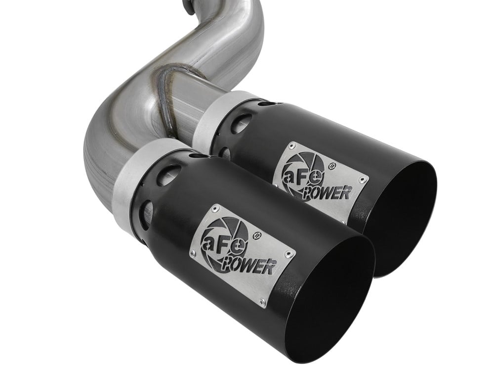 AFE Rebel XD Series 4" 409 Stainless Steel DPF-Back Exhaust Dual Tips for 17-25 Ford 6.7L Powerstroke