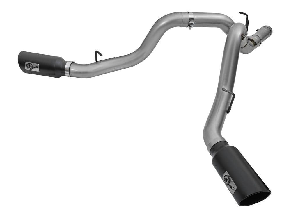 AFE Large Bore-HD 4" 409 Stainless Steel DPF-Back Dual Exhaust 2016 GM 6.6L Duramax LML
