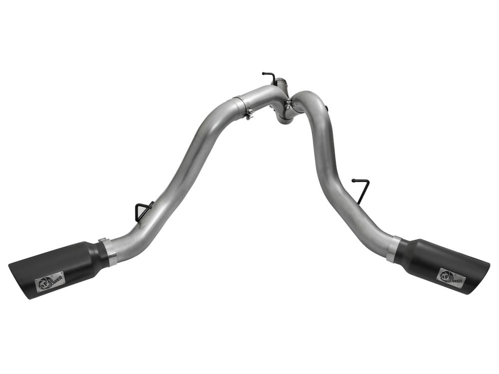 AFE Large Bore-HD 4" 409 Stainless Steel DPF-Back Dual Exhaust 2016 GM 6.6L Duramax LML