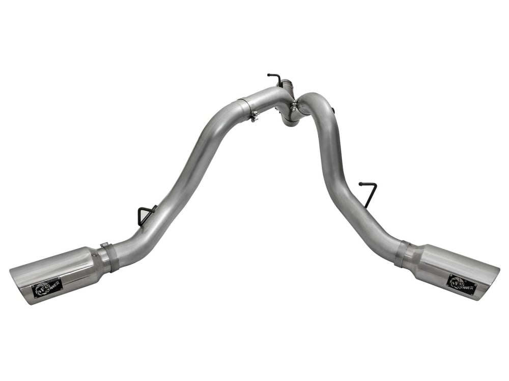 AFE Large Bore-HD 4" 409 Stainless Steel DPF-Back Dual Exhaust 2016 GM 6.6L Duramax LML