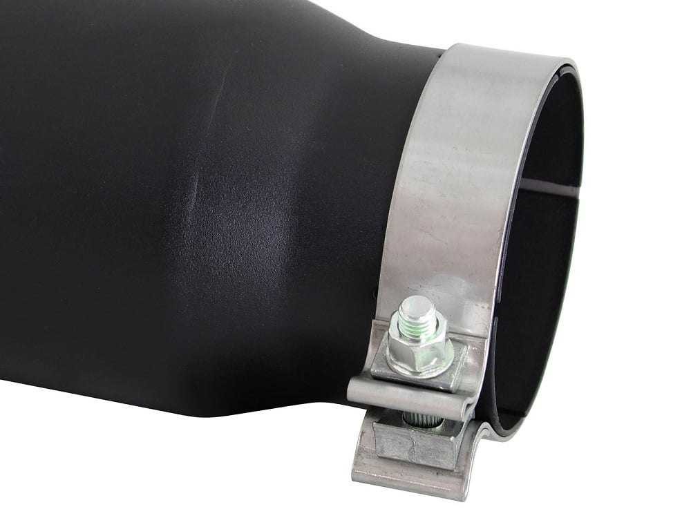 AFE Black Stainless Steel Rolled Angle Cut 4" x 5" x 15" Exhaust Tip