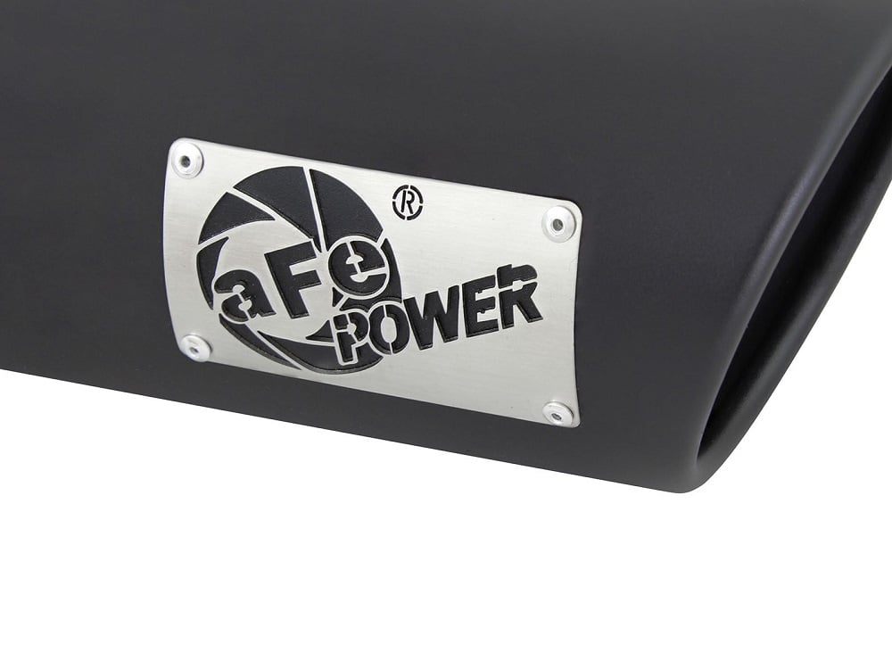 AFE Black Stainless Steel Rolled Angle Cut 4" x 5" x 15" Exhaust Tip