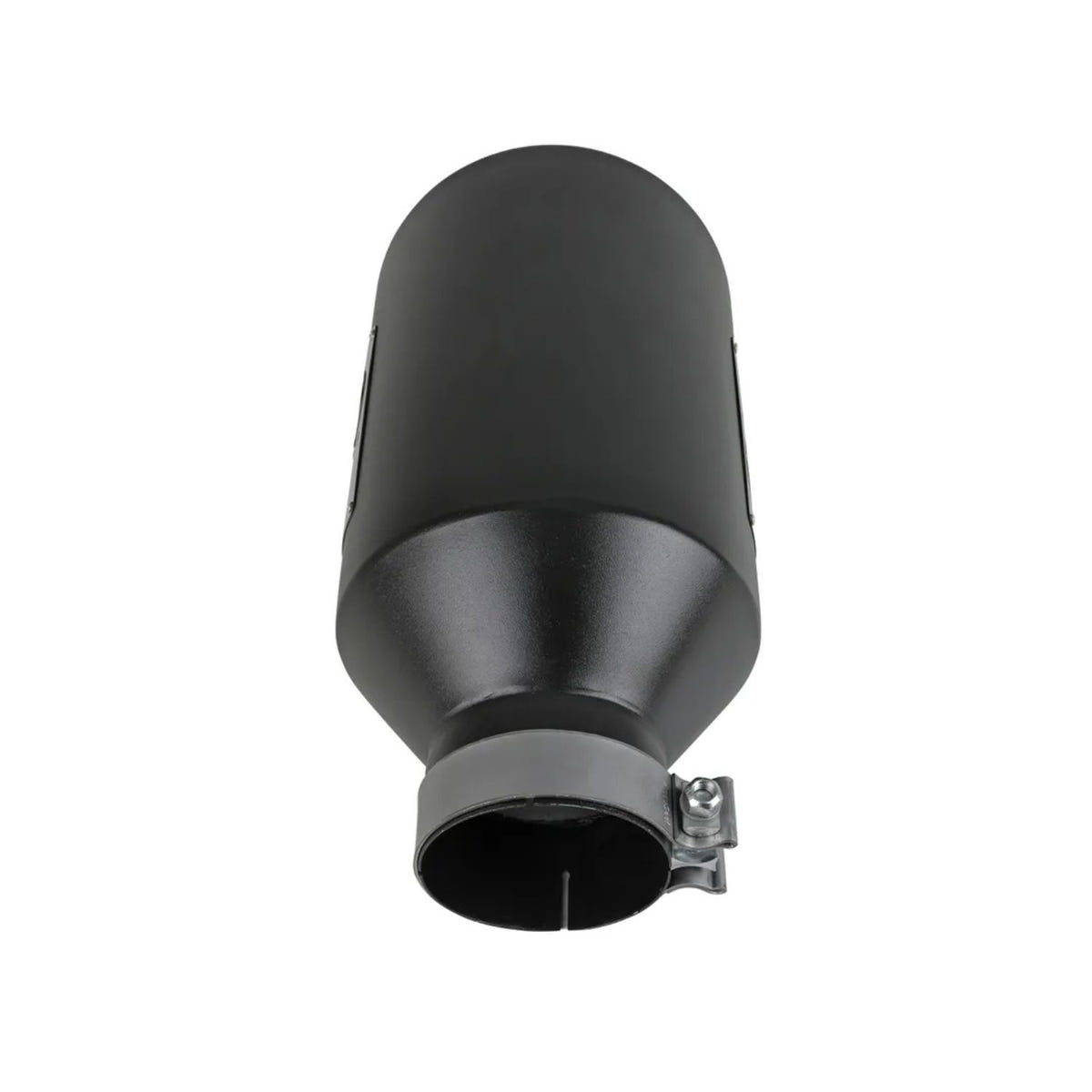 Black clamp-on 4" exhaust tip with aFe POWER logo for aggressive truck style