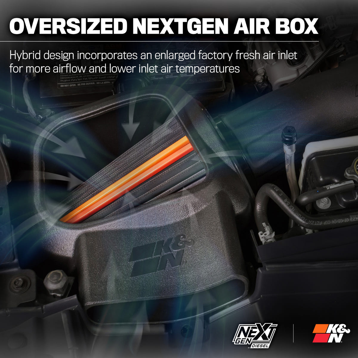 K&amp;N NEXTGEN Dry Flow Cold Air Intake for 20-26 Ford F-250 and F-350 6.7L Powerstroke