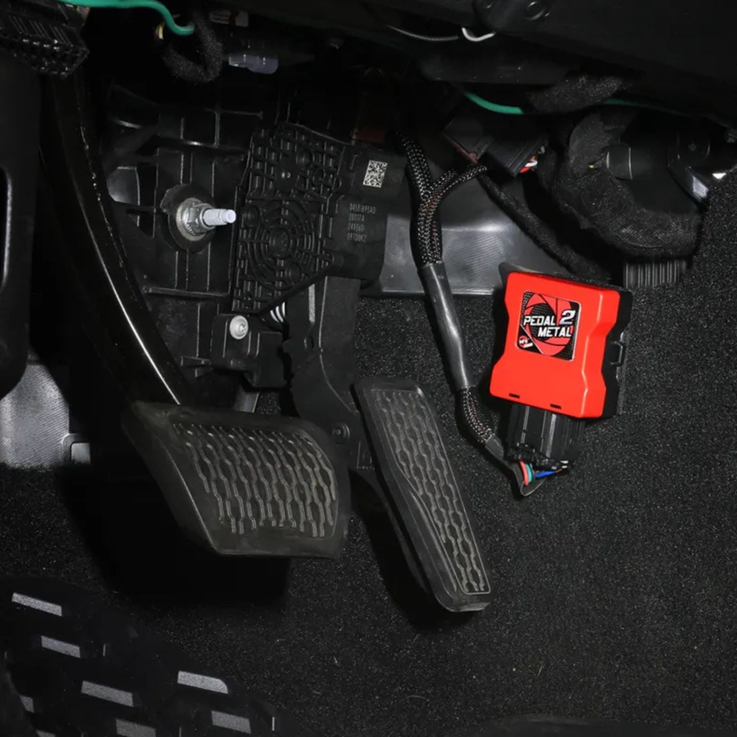 Pedal 2 Metal throttle enhancer module connected under dash GM truck accelerator pedal