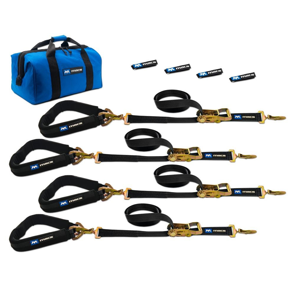 Mac's Pro Pack 6 or 8 Feet Tie-Downs With 40" Through-The-Wheel Straps