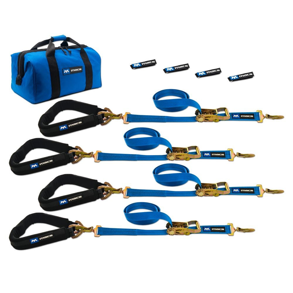 Mac's Pro Pack 6 or 8 Feet Tie-Downs With 40" Through-The-Wheel Straps