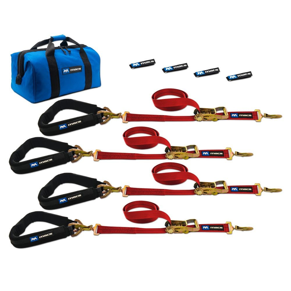 Mac's Pro Pack 6 or 8 Feet Tie-Downs With 40" Through-The-Wheel Straps