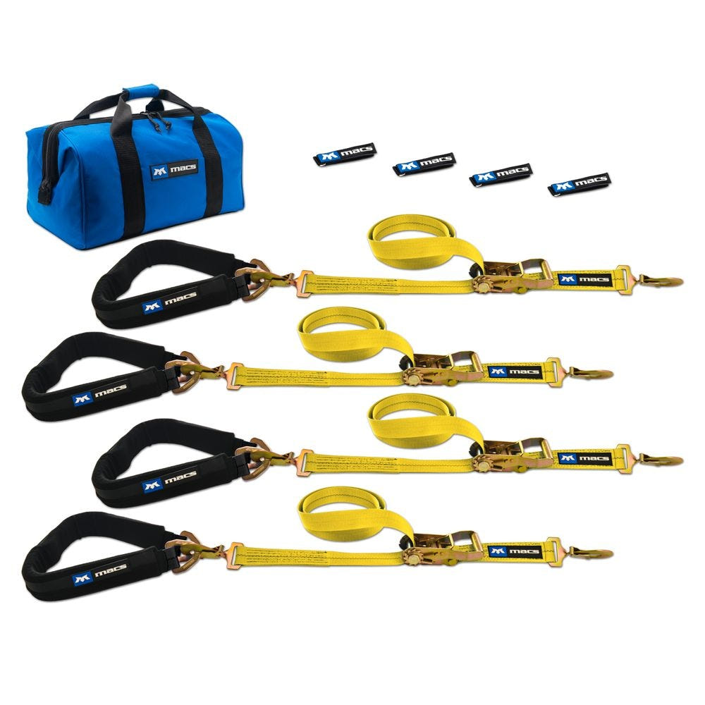 Mac's Pro Pack 6 or 8 Feet Tie-Downs With 40" Through-The-Wheel Straps