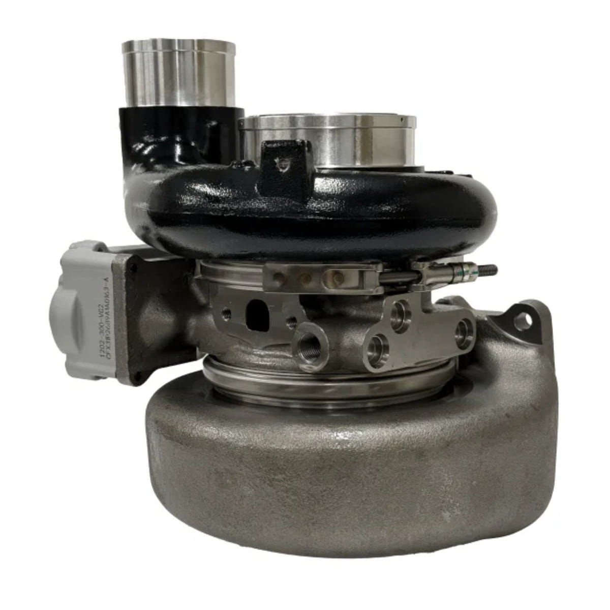 Bully Dog Quick Spool Turbo with black powder-coated housing for 2007.5-2012 Dodge/Ram 6.7L Cummins